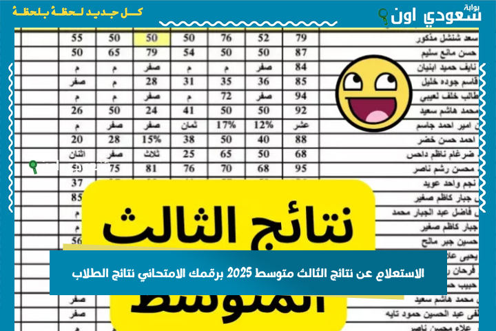 شوف نتيجتك.. نتائج الثالث متوسط الدور الأول 2025 بالرقم الامتحاني نتائج الطلاب موقع نتائجنا