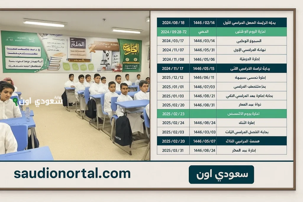 وزارة التعليم… التقويم الدراسي 1447 الجديد بعد التعديل في السعودية إجازات والمواعيد
