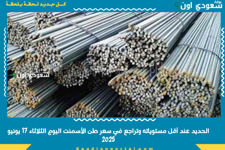 الحديد عند أقل مستوياته وتراجع في سعر طن الأسمنت اليوم الثلاثاء 17 يونيو 2025