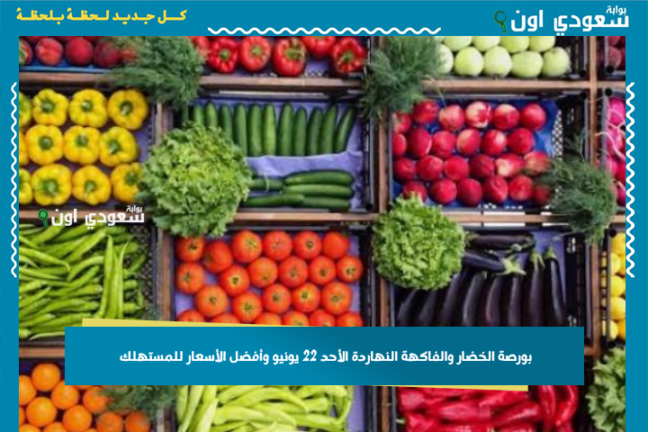 بورصة الخضار والفاكهة النهاردة الأحد 22 يونيو وأفضل الأسعار للمستهلك من التاجر لحد البيت