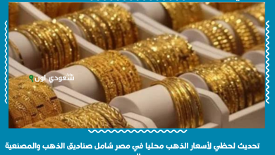 تحديث لحظي لأسعار الذهب محليا في مصر شامل صناديق الذهب والمصنعية اليوم