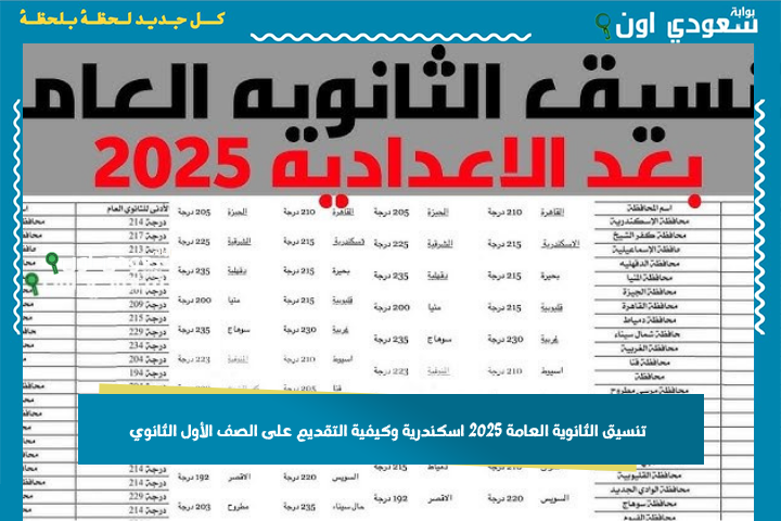 تم اعتمادها وإقرارها.. تنسيق الثانوية العامة 2025 اسكندرية وكيفية التقديم على الصف الأول الثانوي