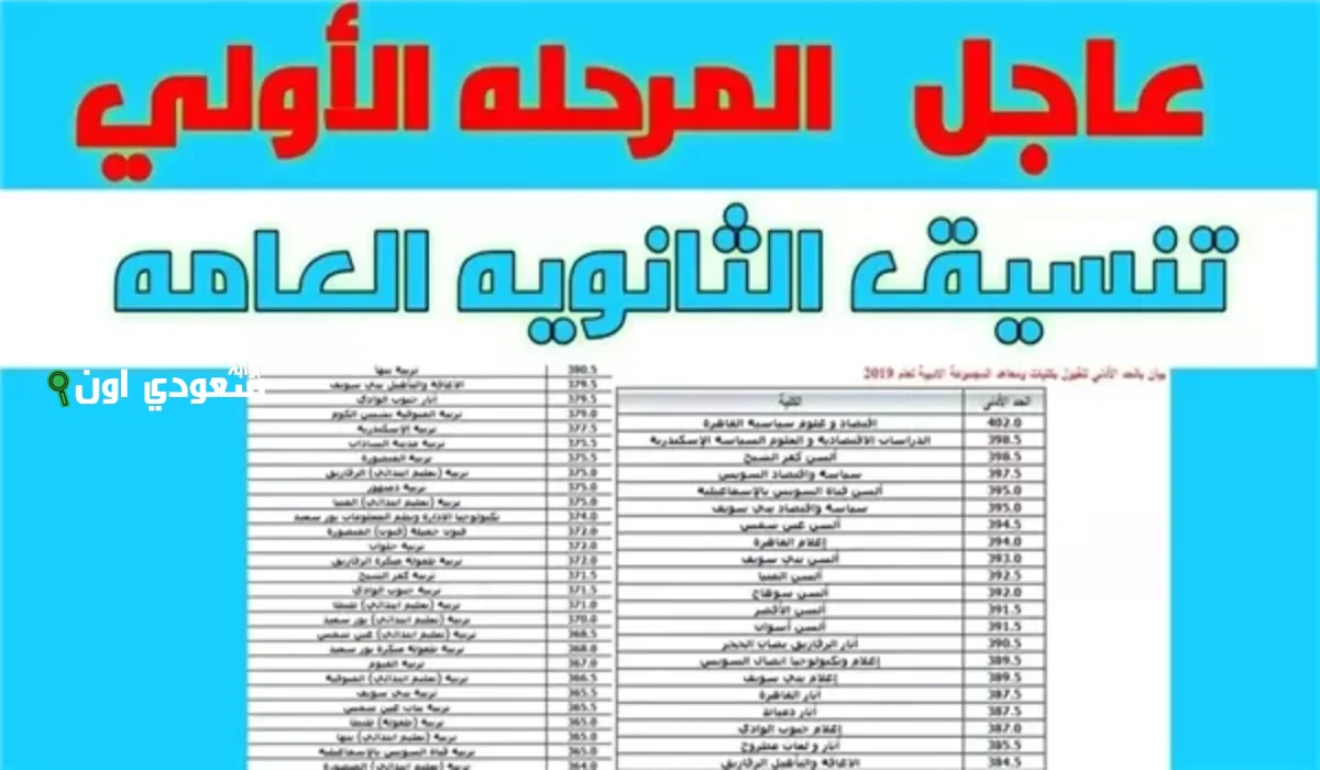 تنسيق الثانوية العامة محافظة أسوان 2025 وطريقة التسجيل في الصف الأول الثانوي