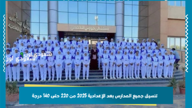 تنسيق جميع المدارس بعد الإعدادية 2025 من 220 حتى 140 درجة