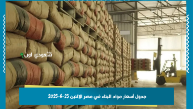 جدول أسعار مواد البناء في مصر الاثنين 23-6-2025