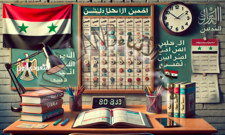 جدول امتحانات الصف التاسع 2025 سوريا
