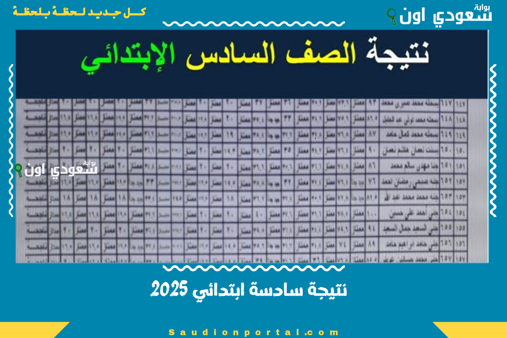 نتيجة سادسة ابتدائي 2025