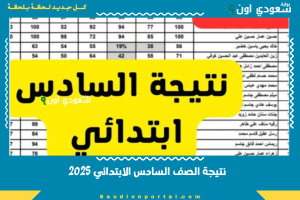 نتيجة الصف السادس الابتدائي 2025