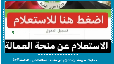خطوات سريعة للاستعلام عن منحة العمالة الغير منتظمة 2025