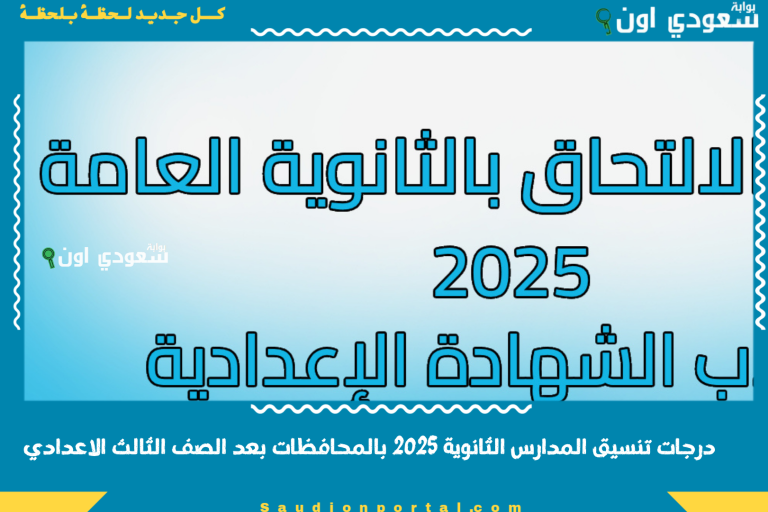 درجات تنسيق المدارس الثانوية 2025 بالمحافظات بعد الصف الثالث الاعدادي