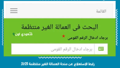 رابط الاستعلام عن منحة العمالة الغير منتظمة 2025