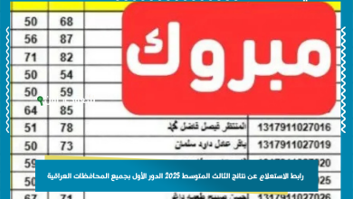 رابط الاستعلام عن نتائج الثالث المتوسط 2025 الدور الأول بجميع المحافظات العراقية