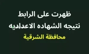 رابط مباشر لنتيجة تالتة إعدادي في محافظة الشرقية