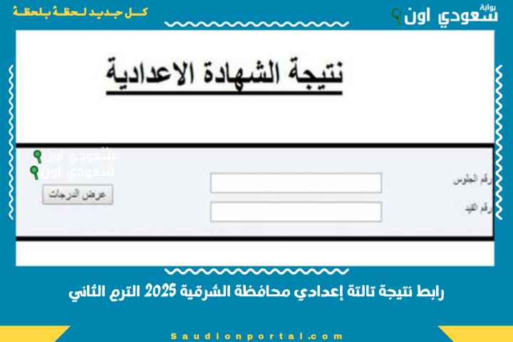 تالتة إعدادي بالاسم.. نتيجة الصف الثالث الاعدادي برقم الجلوس محافظة الشرقية 2025 الترم الثاني.. استعلم فورًا برقم الجلوس