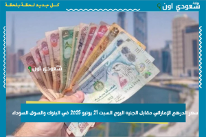 سعر الدرهم الإماراتي مقابل الجنيه اليوم السبت 21 يونيو 2025 في البنوك والسوق السوداء
