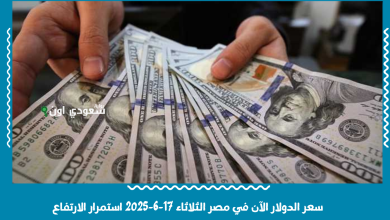 سعر الدولار الآن في مصر الثلاثاء 17-6-2025 استمرار الارتفاع