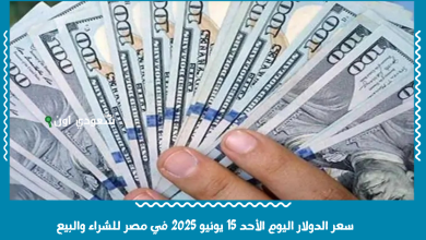 سعر الدولار اليوم الأحد 15 يونيو 2025 في مصر للشراء والبيع