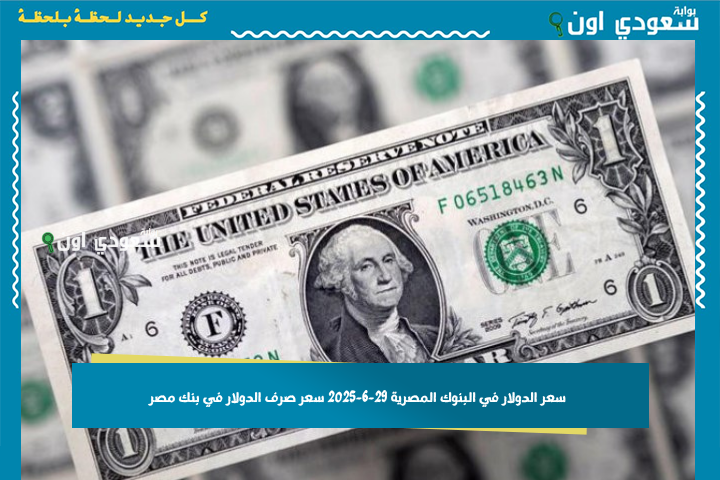 سعر الدولار في البنوك المصرية 29-6-2025 سعر صرف الدولار في بنك مصر والبنك الأهلي تحديث مباشر