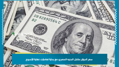 سعر الدولار مقابل الجنيه المصري مع بداية تعاملات نهاية الأسبوع