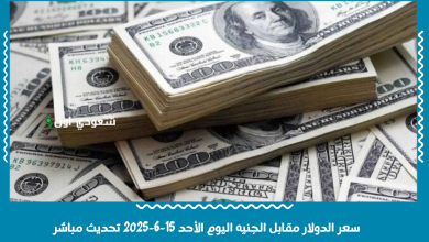 سعر الدولار مقابل الجنيه اليوم الأحد 15-6-2025 تحديث مباشر