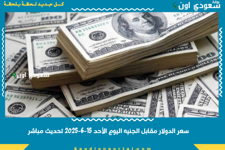 سعر الدولار مقابل الجنيه اليوم الأحد 15-6-2025 تحديث مباشر