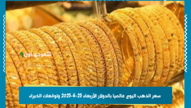 سعر الذهب اليوم عالميا بالدولار الأربعاء 25-6-2025 وتوقعات الخبراء
