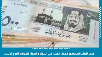سعر الريال السعودي مقابل الجنيه في البنوك والسوق السوداء اليوم الإثنين