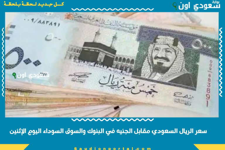 سعر الريال السعودي مقابل الجنيه في البنوك والسوق السوداء اليوم الإثنين