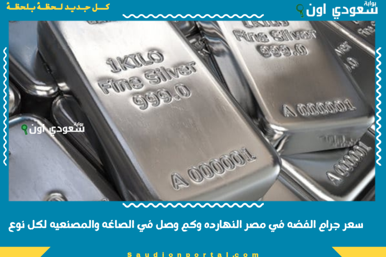 سعر جرام الفضه في مصر النهارده وكم وصل في الصاغه والمصنعيه لكل نوع