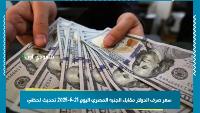 سعر صرف الدولار مقابل الجنيه المصري اليوم 21-6-2025 تحديث لحظي