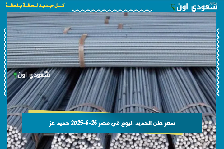 بكام سعر طن الحديد اليوم في مصر 26-6-2025 حديد عز وحديد بشاي وحديد ستيل والحديد الاستثماري