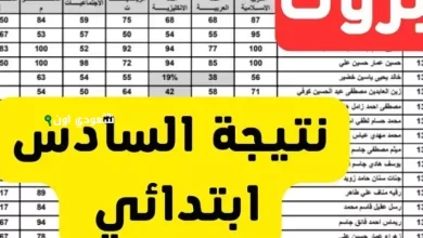 . شوف نتائج الصف السادس ابتدائي 2025 من رابطنا الرسمي