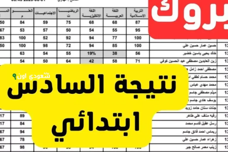 . شوف نتائج الصف السادس ابتدائي 2025 من رابطنا الرسمي