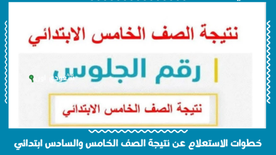 خطوات الاستعلام عن نتيجة الصف الخامس والسادس ابتدائي