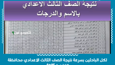لكل الباحثين بسرعة نتيجة الصف الثالث الاعدادي محافظة القاهرة 2025