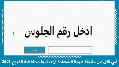 في أقل من دقيقة نتيجة الشهادة الاعدادية محافظة الفيوم 2025