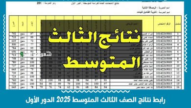 رابط نتائج الصف الثالث المتوسط 2025 الدور الأول