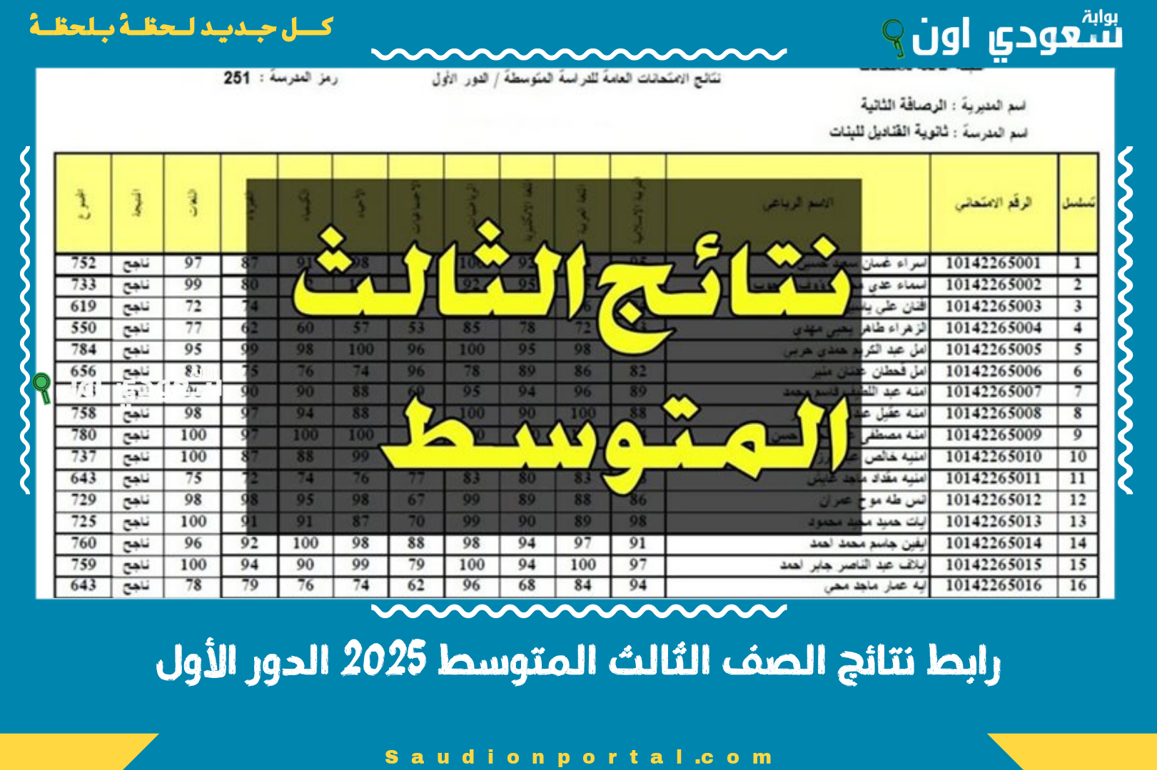 رابط نتائج الصف الثالث المتوسط 2025 الدور الأول