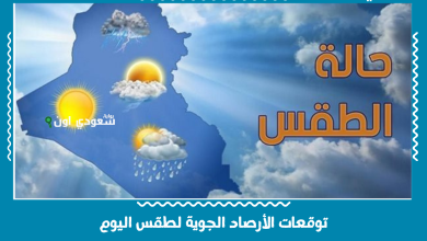 توقعات الأرصاد الجوية لطقس اليوم