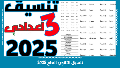 تنسيق الثانوي العام 2025