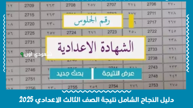 دليل النجاح الشامل نتيجة الصف الثالث الاعدادي 2025