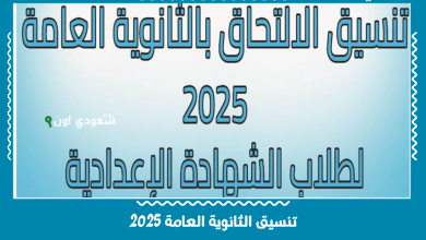 تنسيق الثانوية العامة 2025