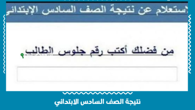 نتيجة الصف السادس الابتدائي