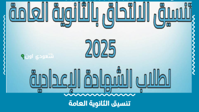 تنسيق الثانوية العامة