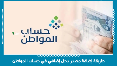 طريقة إضافة مصدر دخل إضافي في حساب المواطن
