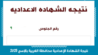 نتيجة الشهادة الإعدادية محافظة الغربية بالاسم 2025