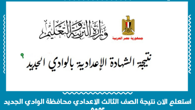 استعلم الان نتيجة الصف الثالث الاعدادي محافظة الوادي الجديد 2025
