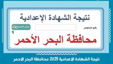 نتيجة الشهادة الاعدادية 2025 محافظة البحر الاحمر