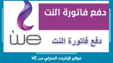 فواتير الإنترنت المنزلي من WE