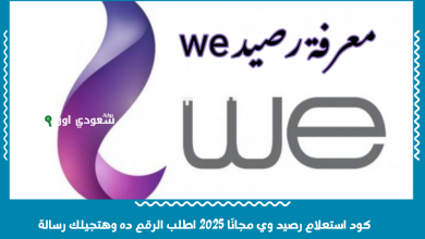 كود استعلام رصيد وي مجانًا 2025 اطلب الرقم ده وهتجيلك رسالة